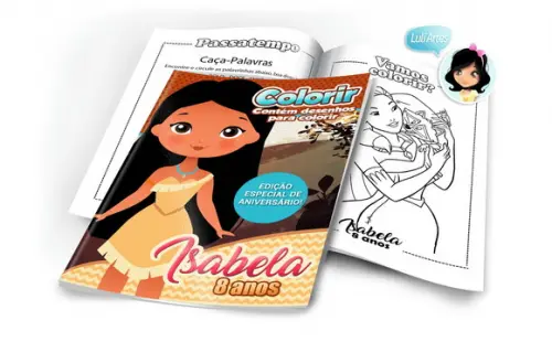 Arte Digital Revistinha de Colorir Pocahontas