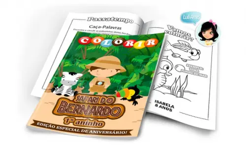 Arte Digital Revistinha de Colorir Safari