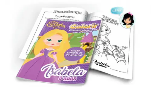 Arte Digital Revistinha de Colorir Rapunzel