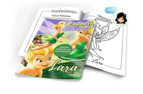 Arte Digital Revistinha de Colorir Sininho - Tinker Bell
