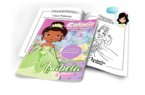 Arte Digital Revistinha de Colorir Tiana