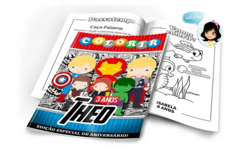 Arte Digital Revistinha de Colorir Vingadores