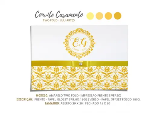 Convite Casamento Amarelo - Arte Digital