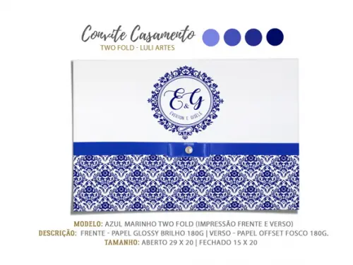 Convite Casamento Azul - Arte Digital