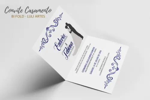 Convite Casamento Azul - Arte Digital
