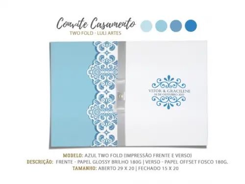 Convite Casamento Azul - Arte Digital