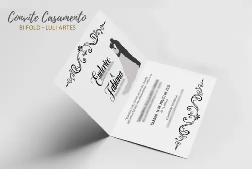 Convite Casamento Cinza - Arte Digital