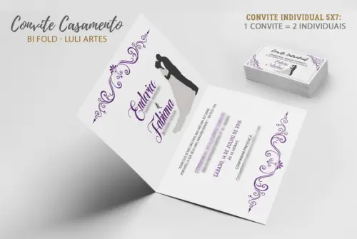 Convite Casamento Lilás e Tiffany _ Arte Digital