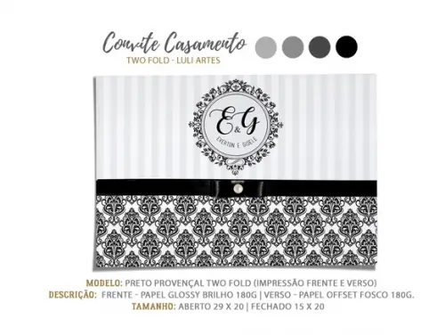 Convite Casamento Preto - Arte Digital