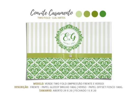 Convite Casamento Verde - Arte Digital