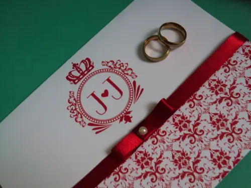 Convite Casamento Vermelho - Arte Digital