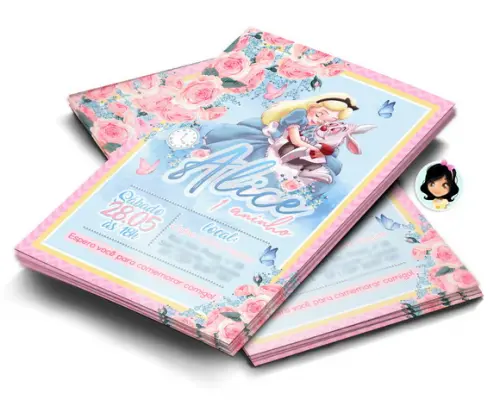 Convite Digital Alice no País das Maravilhas