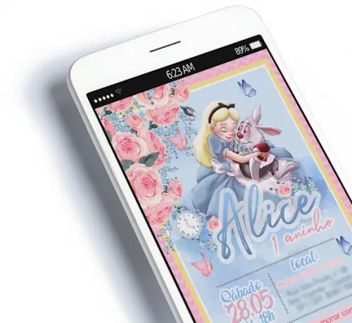 Convite Digital Alice no País das Maravilhas
