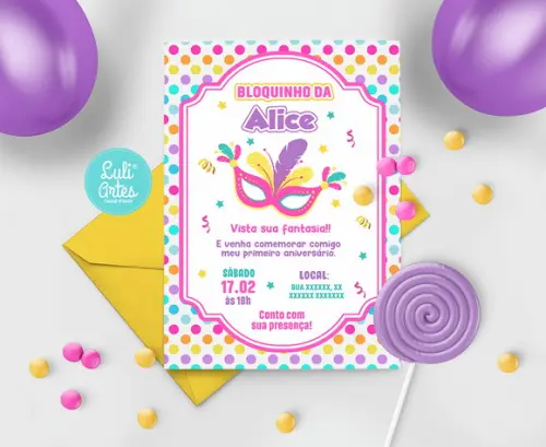 Convite Digital Bailinho de Carnaval