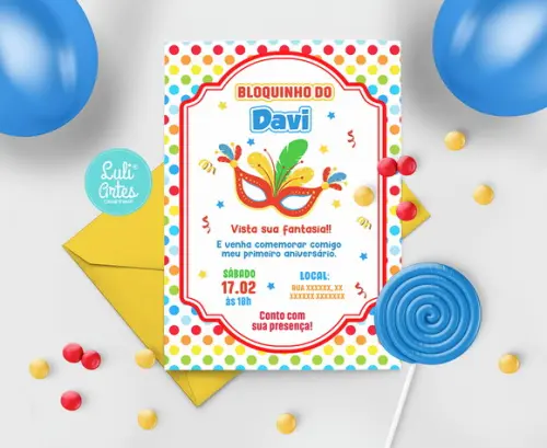 Convite Digital Bailinho de Carnaval