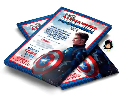 Convite Digital Capitão América