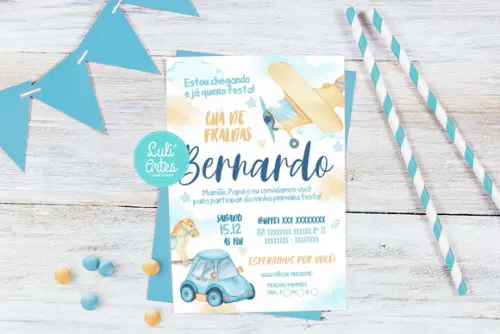 Convite Digital Chá De Bebê (fraldas)