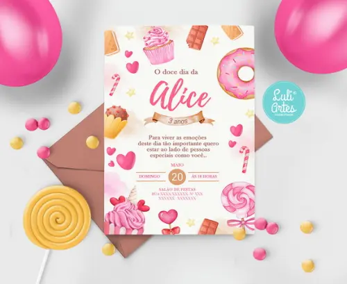 Convite Digital Doce, Confeitaria