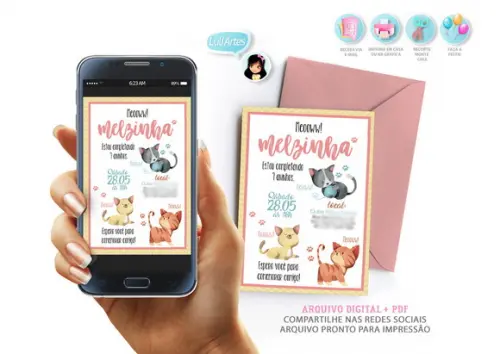 Convite Digital Gatinhos