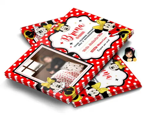 Convite Digital Minnie com Foto