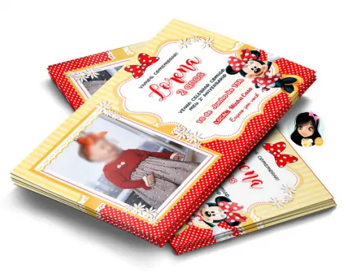 Convite Digital Minnie com Foto