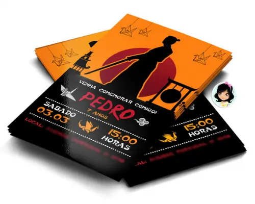 Convite Digital Personalizado Samurai