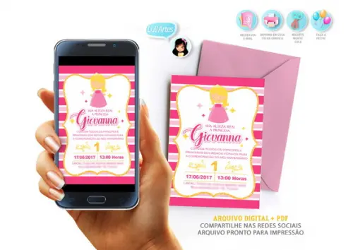 Convite Personalizado Digital (princesa Aurora)