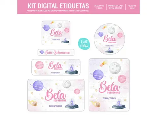 Etiqueta Escolar Digital Astronauta