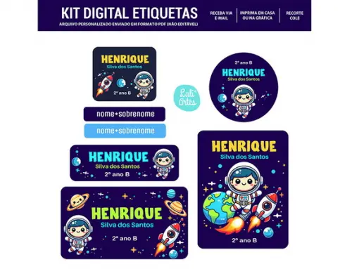 Etiqueta Escolar Digital Astronauta