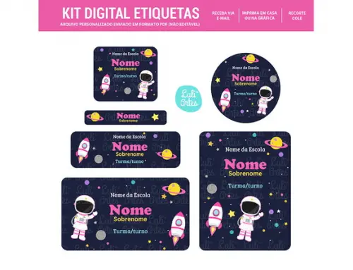 Etiqueta Escolar Digital Astronauta