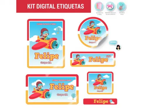 Etiqueta Escolar Digital Aviador