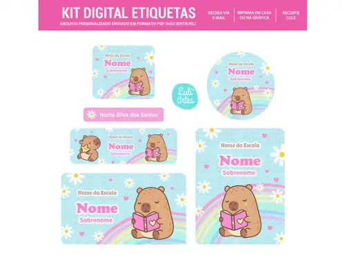 Etiqueta Escolar Digital Capivara