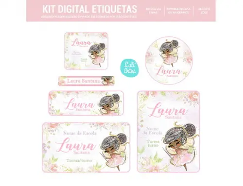 Etiqueta Escolar Digital Fada