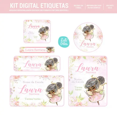 Etiqueta Escolar Digital Fada