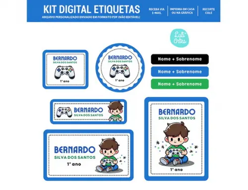 Etiqueta Escolar Digital Gamer
