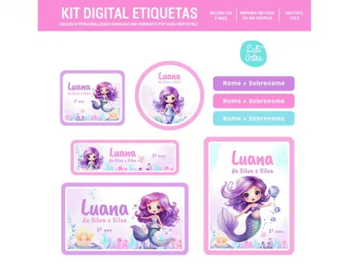 Etiqueta Escolar Digital Sereia