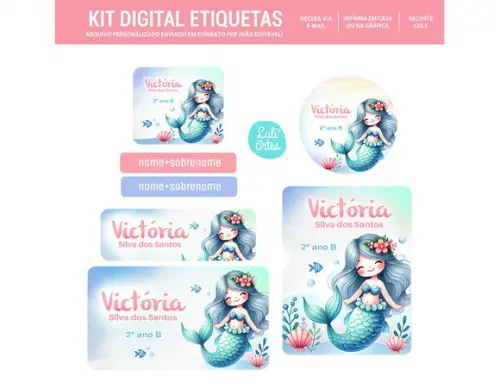 Etiqueta Escolar Digital Sereia