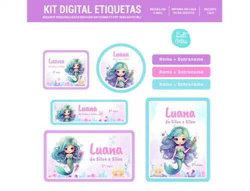 Etiqueta Escolar Digital Sereia