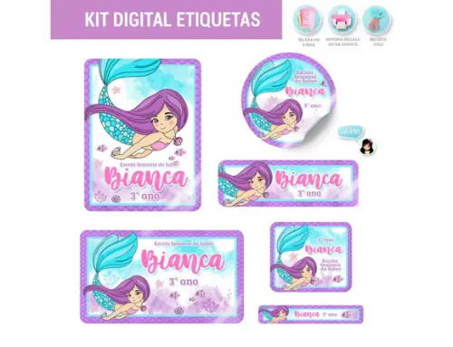 Etiqueta Escolar Digital Sereia