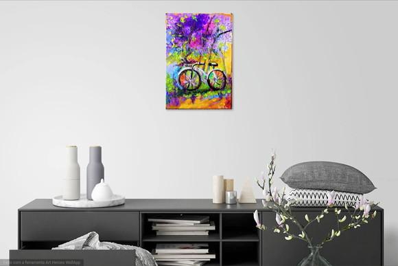 Quadro Abstrato Ciclista Esporte Bicicleta Presente de Natal