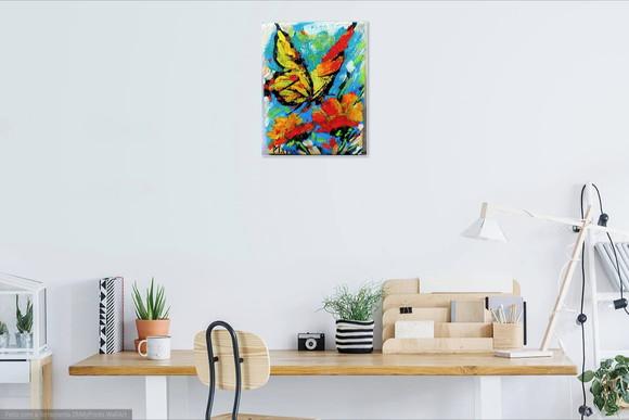 Quadro Abstrato Moderno Borboleta Presente de Natal