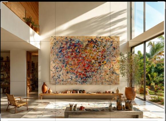 Quadro Abstrato Moderno Coração Presente de Natal