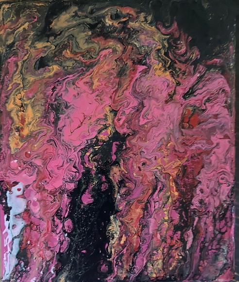 Quadro Abstrato Moderno Fluido Pouring Presente de Natal