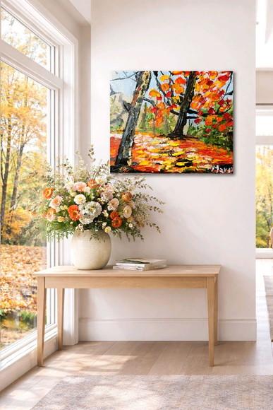 Quadro Abstrato Moderno Paisagem Presente de Natal