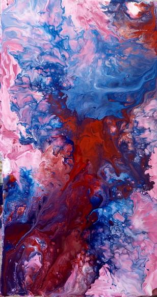 Quadro Abstrato Moderno Pouring Red And Rose Black Friday