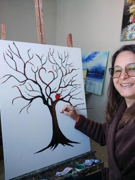 Quadro Árvore de Digitais para Casamento Presente de Natal