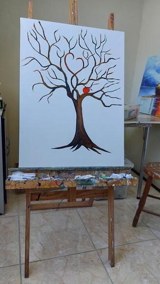 Quadro Árvore de Digitais para Casamento Presente de Natal
