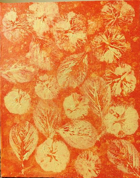 Quadro Decorativo Abstrato Moderno Folhas Presente de Natal