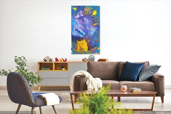 Quadro Decorativo Abstrato Moderno Pouring Presente de Natal