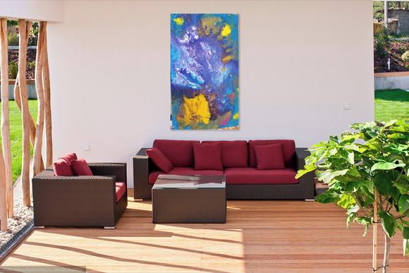 Quadro Decorativo Abstrato Moderno Pouring Presente de Natal